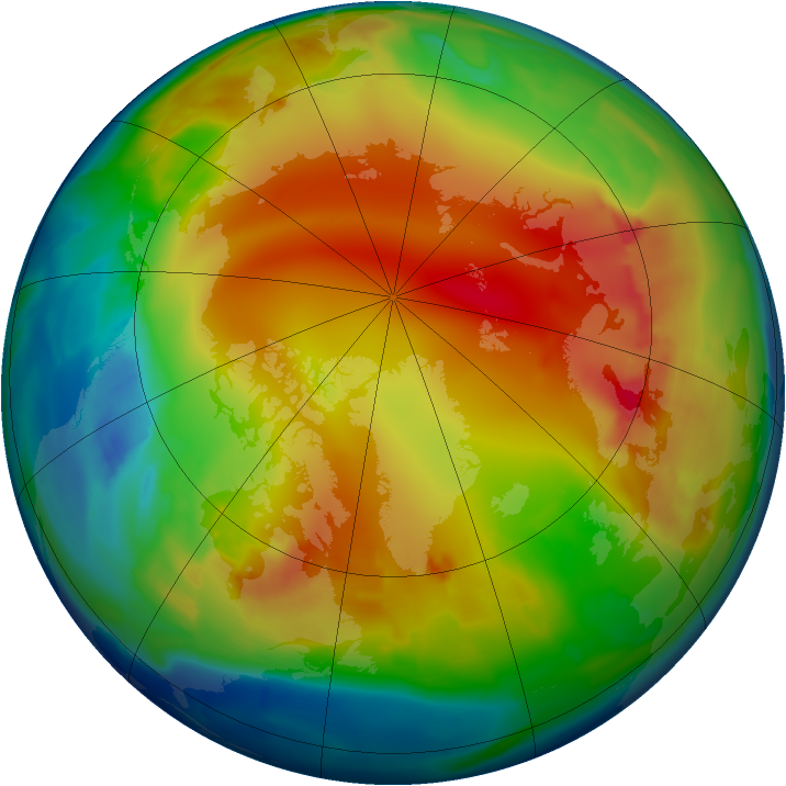 Arctic ozone map for 17 January 2013